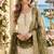 white&mehendi silk blend readymade suit with embroidery & sequence work