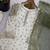 white&mehendi silk blend readymade suit with embroidery & sequence work