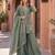 blue silk blend readymade suit with embroidery & sequence work