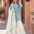 sky&white silk blend readymade suit with embroidery & sequence work