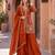 rust silk blend readymade suit with embroidery & sequence work