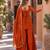 rust silk blend readymade suit with embroidery & sequence work