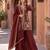 maroon silk blend readymade suit with embroidery & sequence work