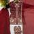 maroon silk blend readymade suit with embroidery & sequence work