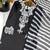 black&white crepe readymade suit with embroidery & printed work