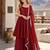 maroon silk blend readymade suit with zarkhand & lace work