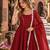 maroon silk blend readymade suit with zarkhand & lace work