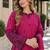 purple cotton readymade suit with thread & sequence work