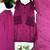 purple cotton readymade suit with thread & sequence work