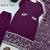 purple georgette readymade suit with diamond & sequence work