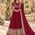 maroon georgette readymade anarkali suit with embroidery & sequence work