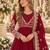 maroon georgette readymade anarkali suit with embroidery & sequence work