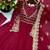 maroon georgette readymade anarkali suit with embroidery & sequence work