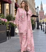 pink georgette readymade suit with digital printed work