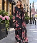 black georgette readymade suit with digital printed work