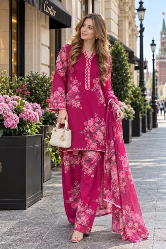 rani georgette readymade suit with digital printed work