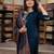 Rama party wear embroidery silk blend kurta with pant and dupatta