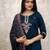 Rama party wear embroidery silk blend kurta with pant and dupatta