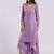 Lavender embellished v-neck kurta set