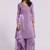 Lavender embellished v-neck kurta set