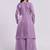 Lavender embellished v-neck kurta set