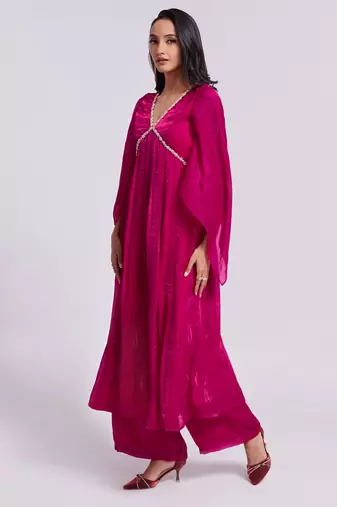 Elegant pink kurta palazzo set