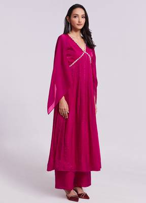 Elegant pink kurta palazzo set 3