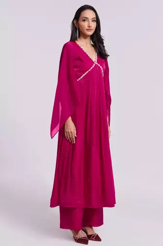 Elegant pink kurta palazzo set