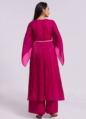 Elegant pink kurta palazzo set 4