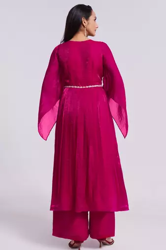 Elegant pink kurta palazzo set