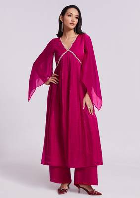 Elegant pink kurta palazzo set 5