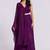 Wine belted sleeveless gown set