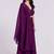 Wine belted sleeveless gown set