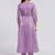 Lavender angrakha style v-neck kurta set