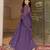 Elegant purple georgette embroidered gown with zari and sequin