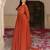 Elegant rust georgette gown with embroidered dupatta