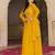 Radiant mustard yellow georgette embroidered gown with dupatta