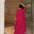 Elegant rani pink georgette gown with dupatta and embroidery work