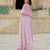 Elegant pink georgette gown with embroidered dupatta