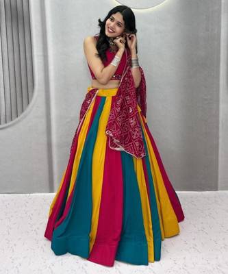multicolor cotton poly printed traditional lehenga choli upto 44 1