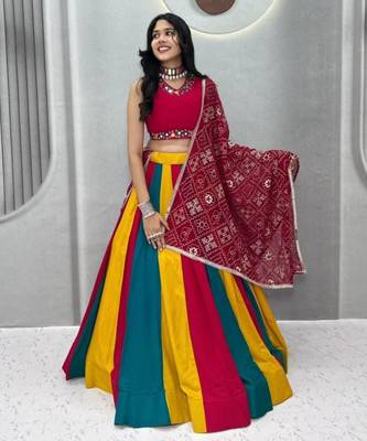 multicolor cotton poly printed traditional lehenga choli upto 44 2
