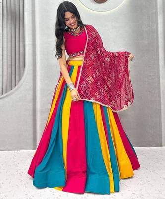 multicolor cotton poly printed traditional lehenga choli upto 44 4