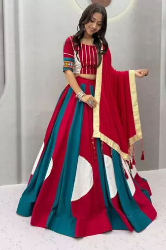 multicolor cotton poly printed traditional lehenga choli upto 44