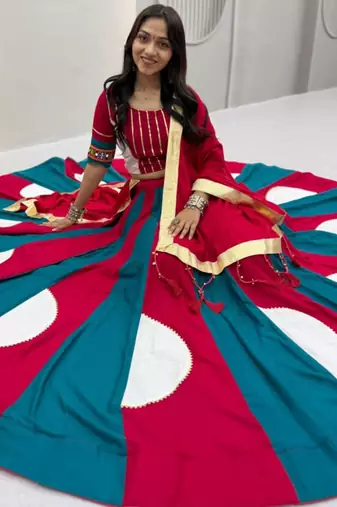 multicolor cotton poly printed traditional lehenga choli upto 44