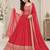 red silk blend embroidered traditional lehenga choli