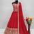 red silk blend embroidered traditional lehenga choli