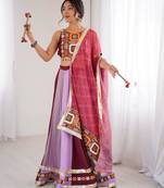 multicolor rayon embroidered traditional lehenga choli upto 44