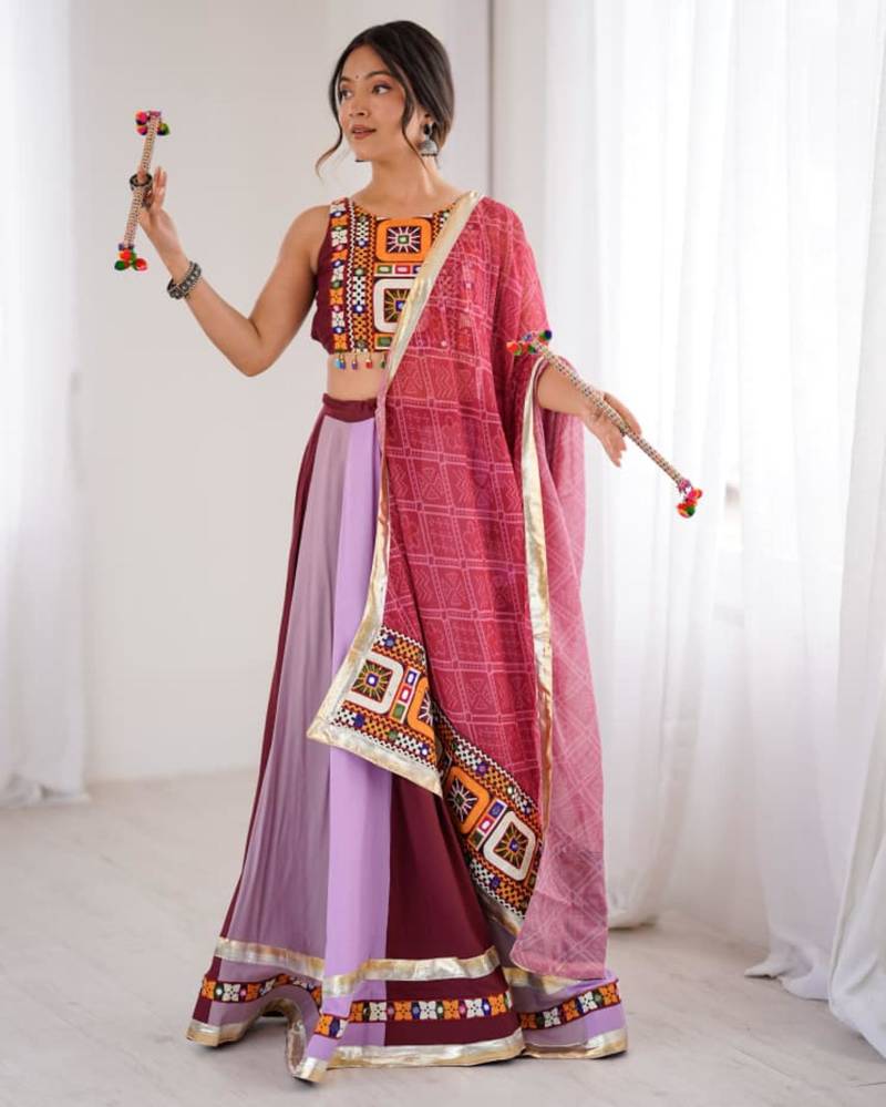 multicolor rayon embroidered traditional lehenga choli upto 44