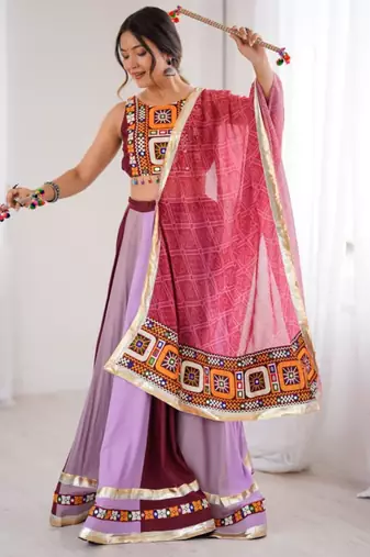 multicolor rayon embroidered traditional lehenga choli upto 44