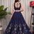 navy blue silk blend embroidered traditional lehenga choli upto 42